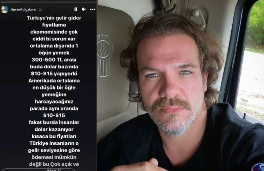 Amerika'da yaşayan Tolga Karel, Türkiye'deki yemek fiyatlarını eleştirdi