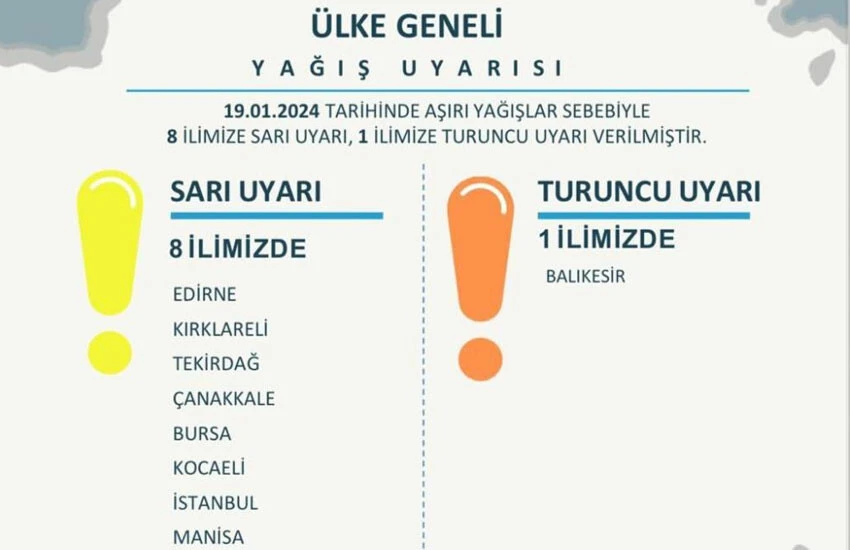 Bakan Yerlikaya tarih vererek duyurdu! 1 il için turuncu, 8 il için sarı kodlu uyarı