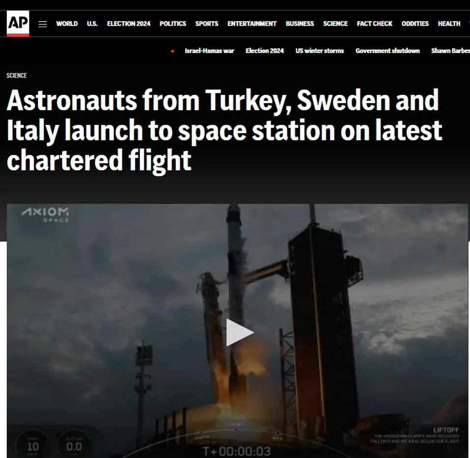 Türk astronot Alper Gezeravcı’nın uzay yolculuğu dünya basınında