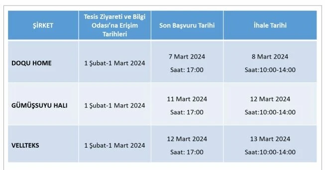 Tekstil devlerinin satış arenası: Doqu Home, Gümüşsuyu Halı ve Vellteks ihaleyle yatırımcılarını bekliyor