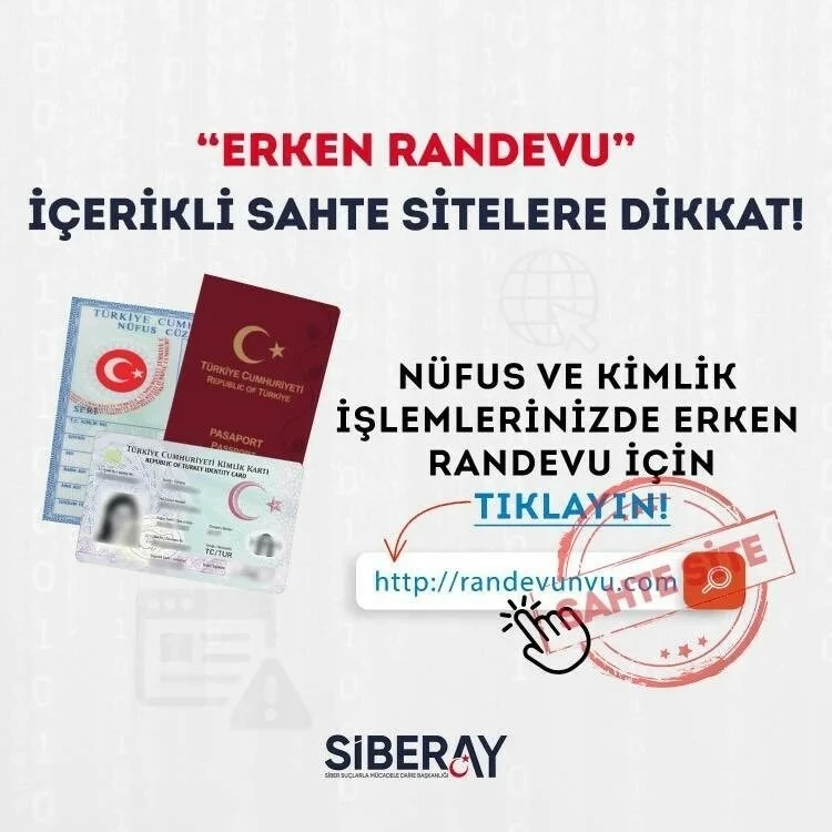 SİBERAY sahte sitelere karşı uyardı! Bu tür linklere tıklamayın