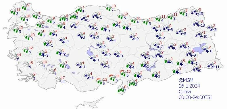 Meteoroloji'den kar uyarısı: Kuvvetli yağacak! İşte 26 Ocak il il hava durumu