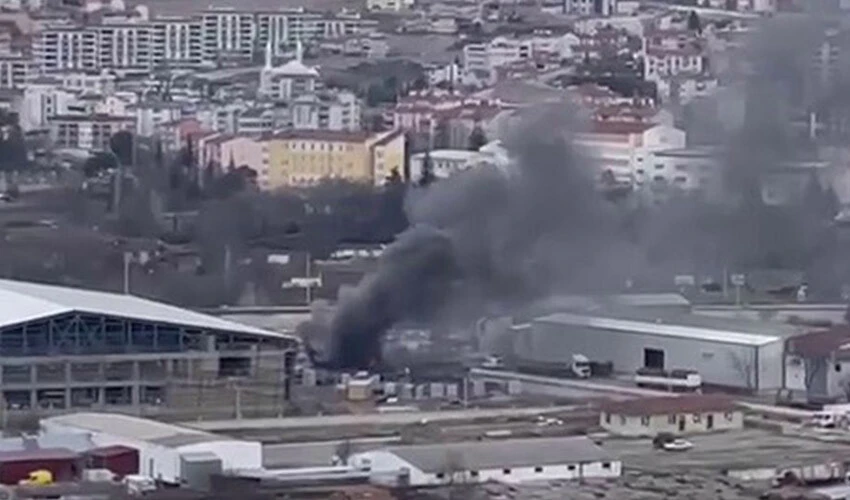 Şantiyede yangın sonrası patlama