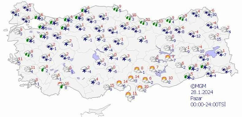 Meteoroloji uyardı: 7 ilde kuvvetli kar yağışı bekleniyor! 28 Ocak il il hava durumu