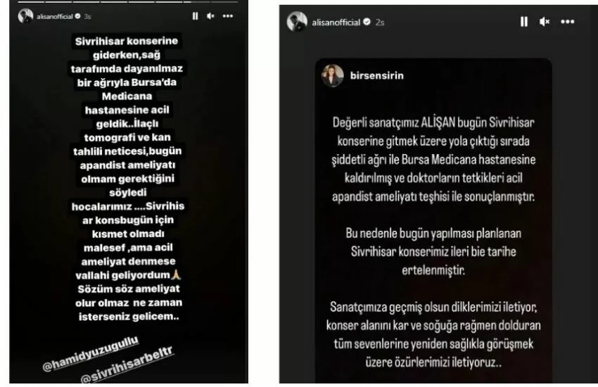 Apar topar ameliyata alınan Alişan’ın son sağlık durumunu eşi paylaştı