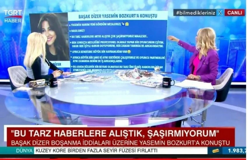 Kıvanç Tatlıtuğ ile boşanma haberlerine ateş püsküren Başak Dizer ilk kez TGRT Haber'e konuştu