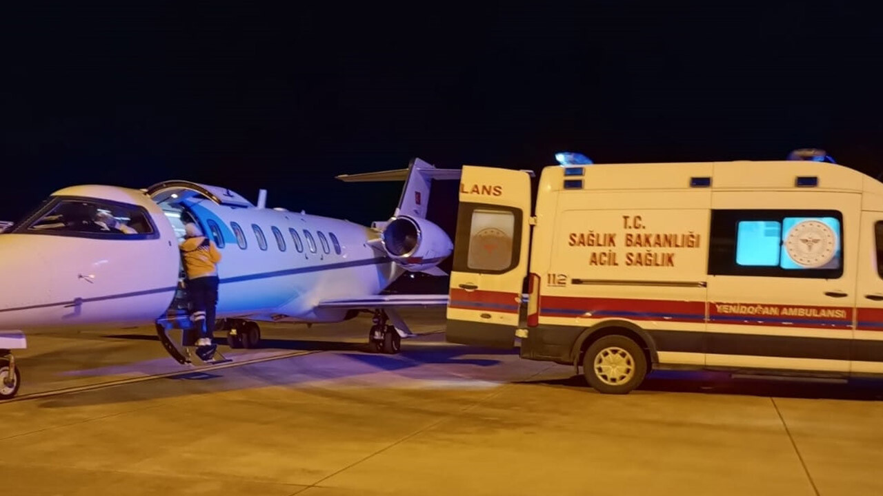 Ambulans uçak 9 günlük Emine bebek için havalandı