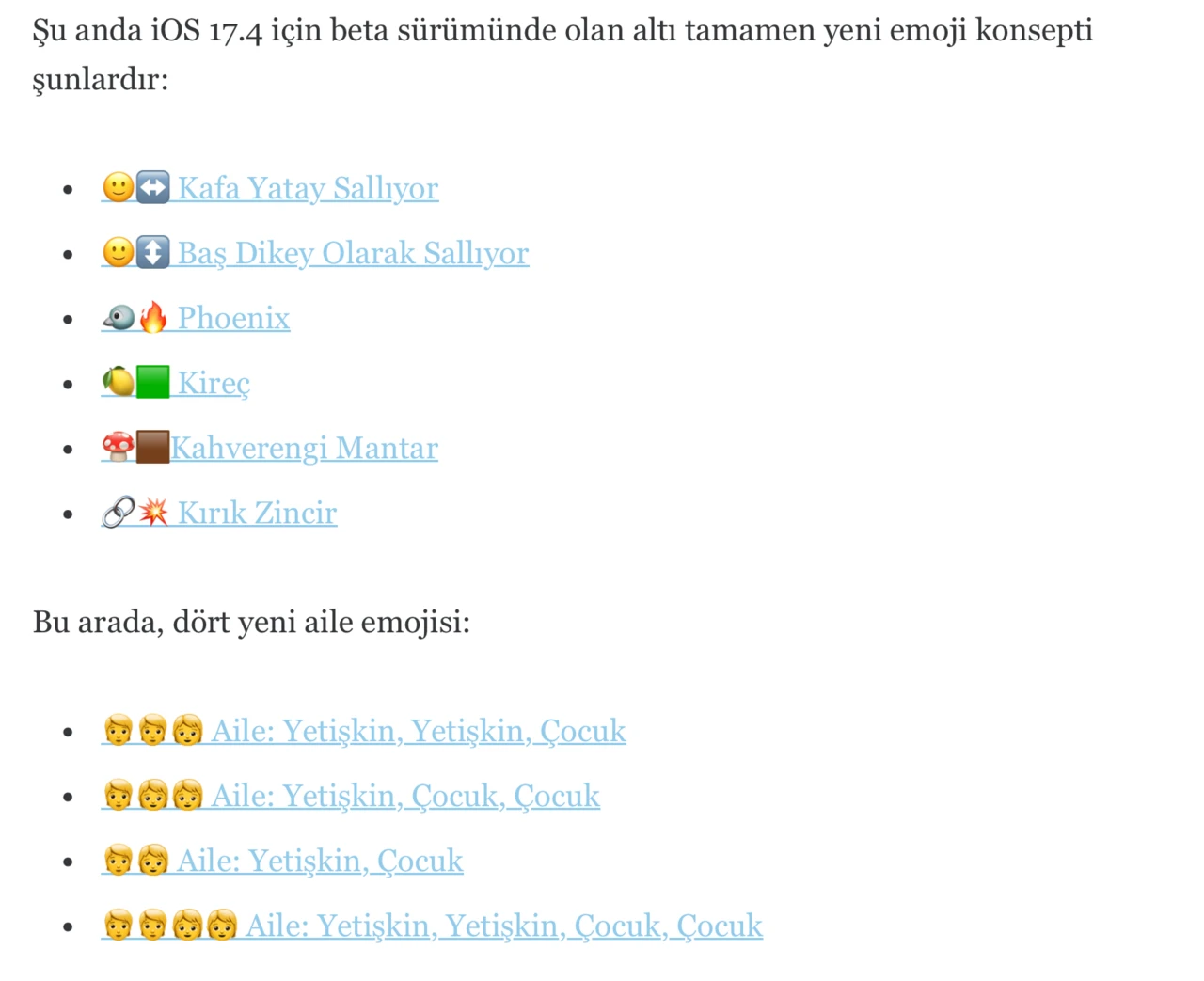 iOS 17.4 ile gelecek yeni emojiler belli oldu