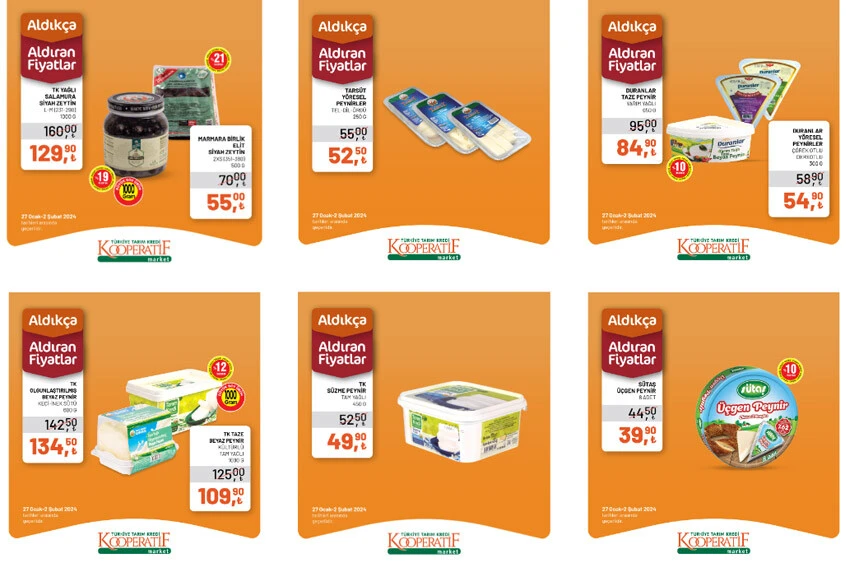 Tarım Kredi marketinde kampanya için son 3 gün! Çay, şeker, peynir, süt, sucuk, salam fiyatlarında büyük indirim...