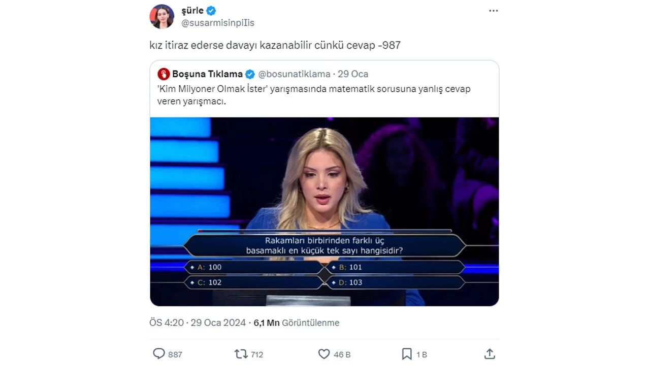Kim Milyoner Olmak İster'deki soru sosyal medyada gündem oldu!