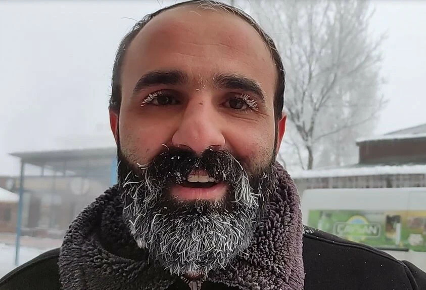 Soğuktan kaş ve kirpikleri dondu: "Böyle soğuk yok, eksi 50 derece!"