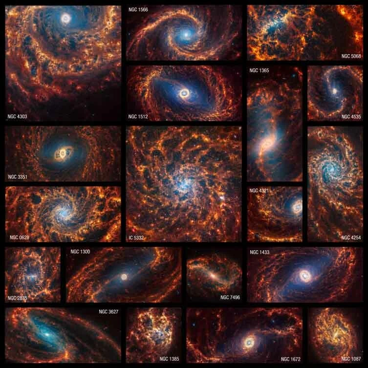 NASA, 19 spiral galaksinin fotoğrafını yayınladı