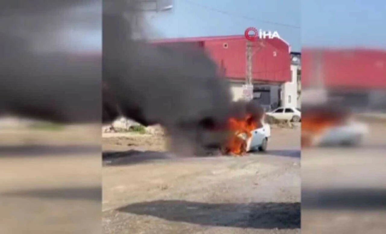 Araçla seyir halindeyken bir anda alev alev yandı