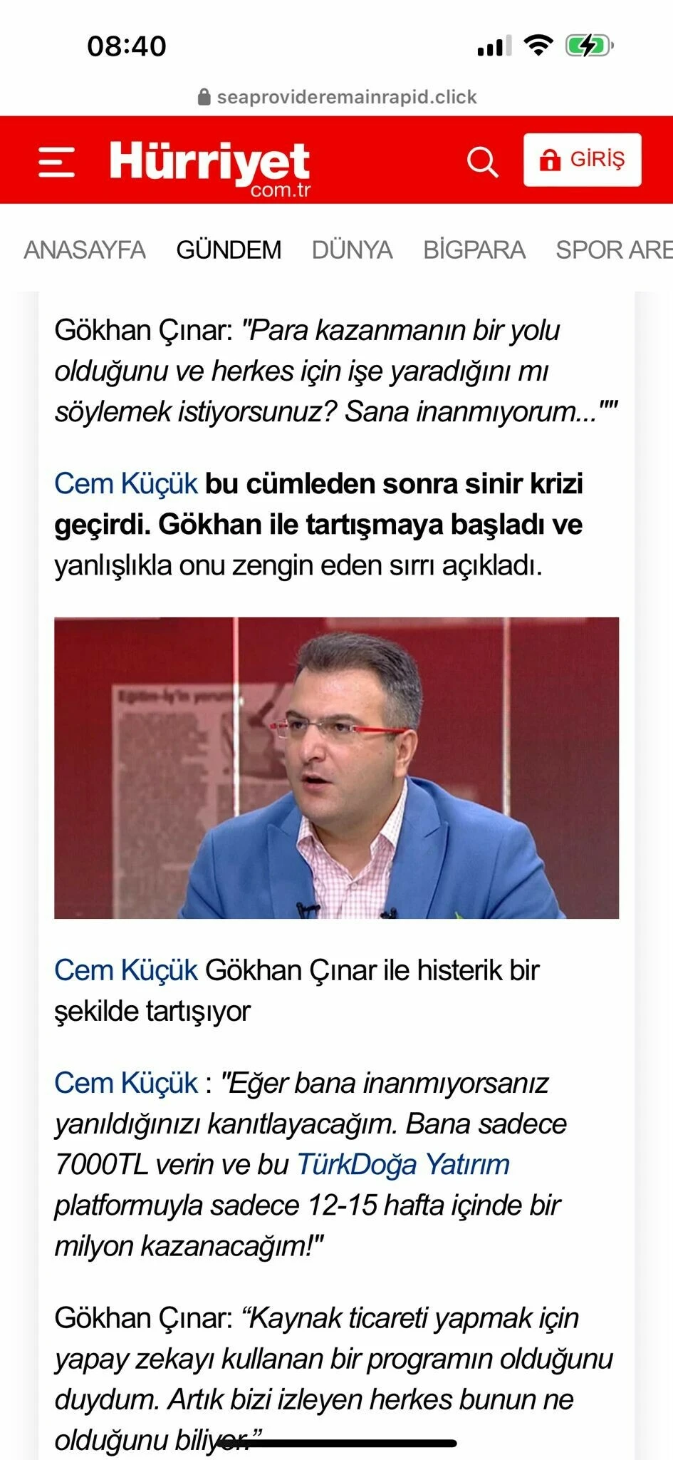 Yapay zeka dolandırıcılarının son kurbanı Gazeteci Cem Küçük oldu! Canlı yayında isyan etti - 1. Resim