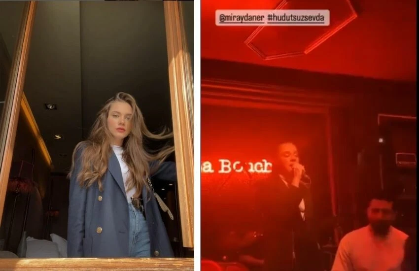 Hudutsuz Sevda’nın Zeynep’i Miray Daner mikrofonu aldığı gibi sahneye atladı