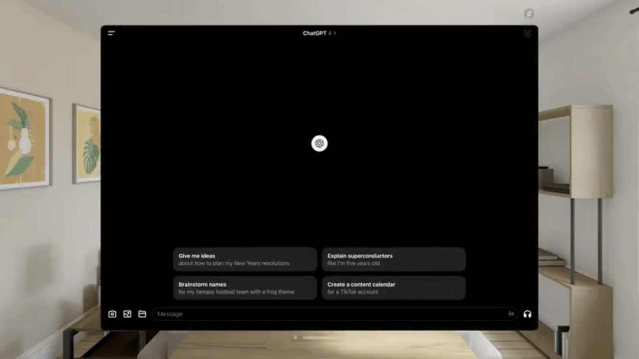 Apple Vision Pro için geliştirilen ChatGPT uygulaması kullanıma sunuldu