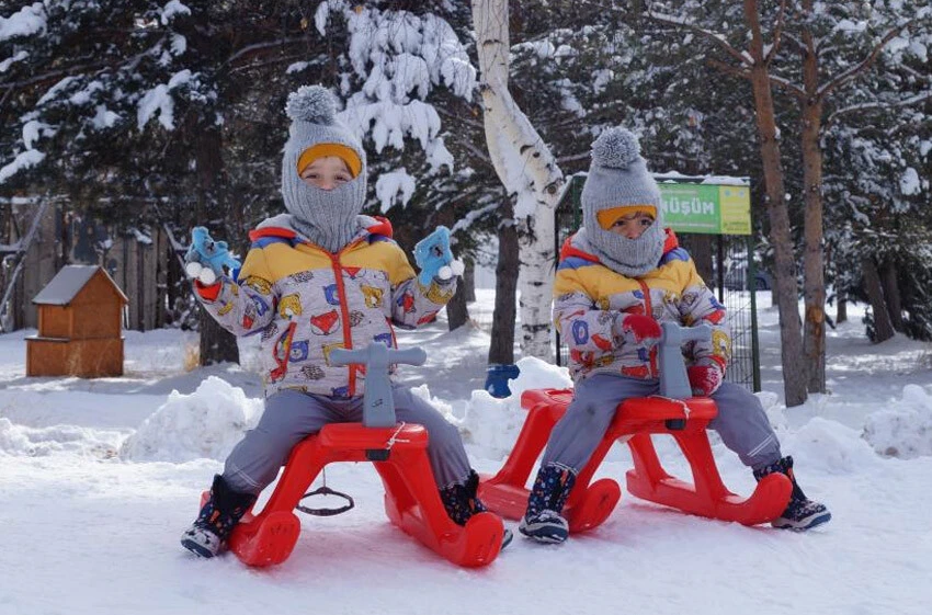 Erzurum'da çocukların kızak keyfi - 5. Resim