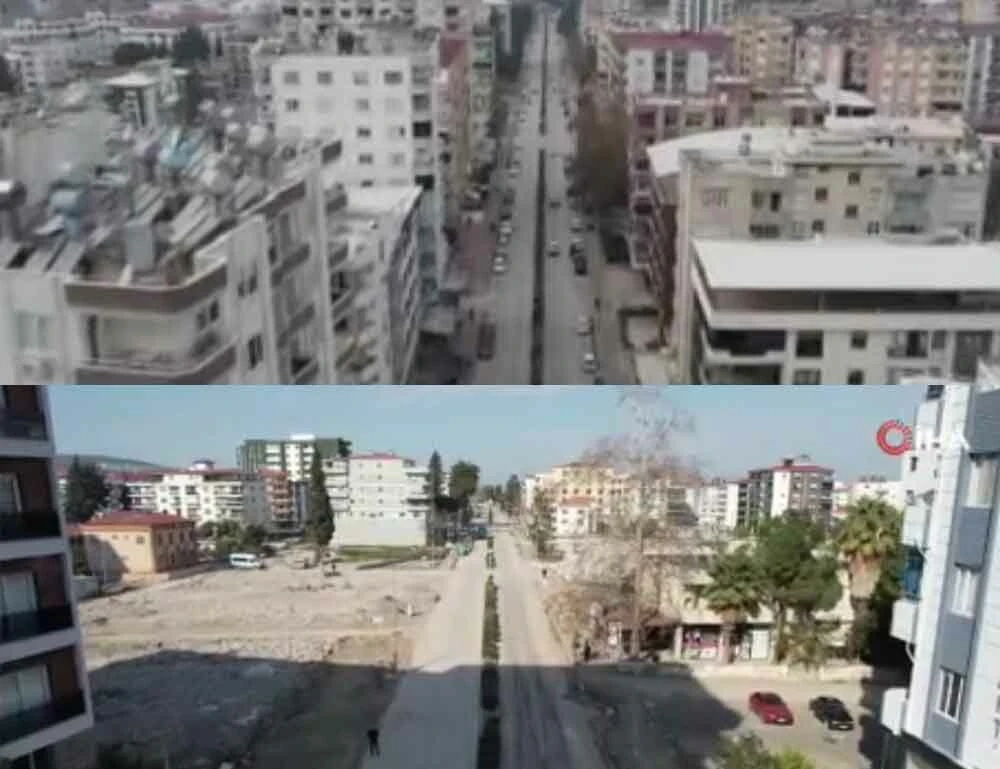 Cıvıl cıvıl caddeler artık yok! Depremin öncesi sonrası kareleri dehşeti ortaya serdi - 8. Resim