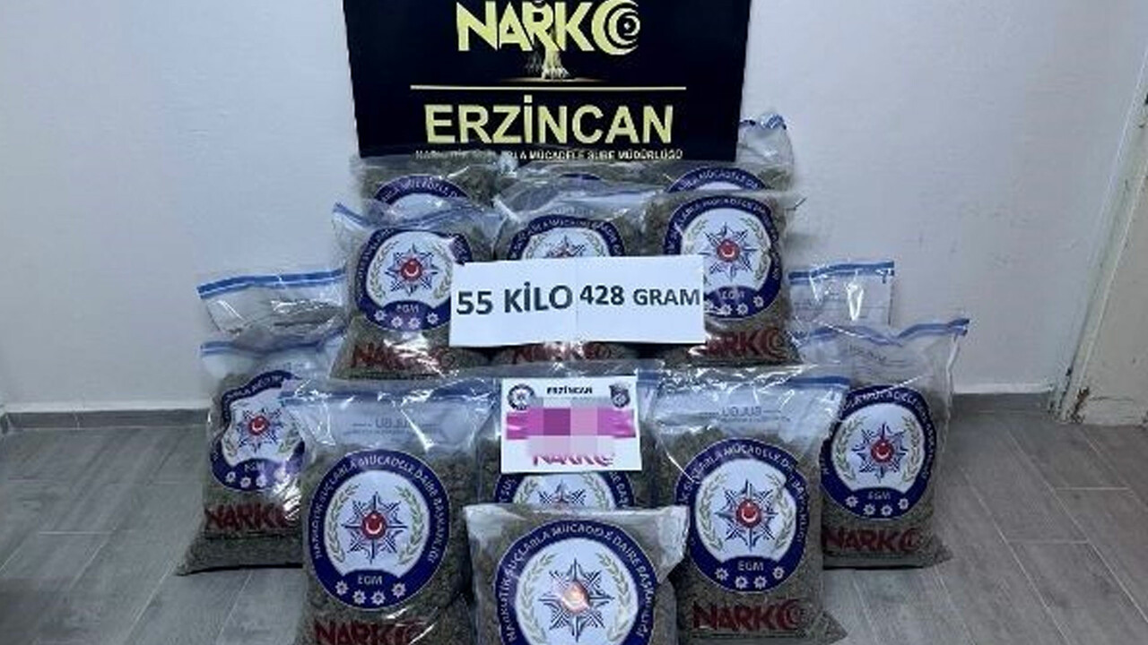 Erzincan&#039;da 55 kilo uyuşturucu skunk ele geçirildi