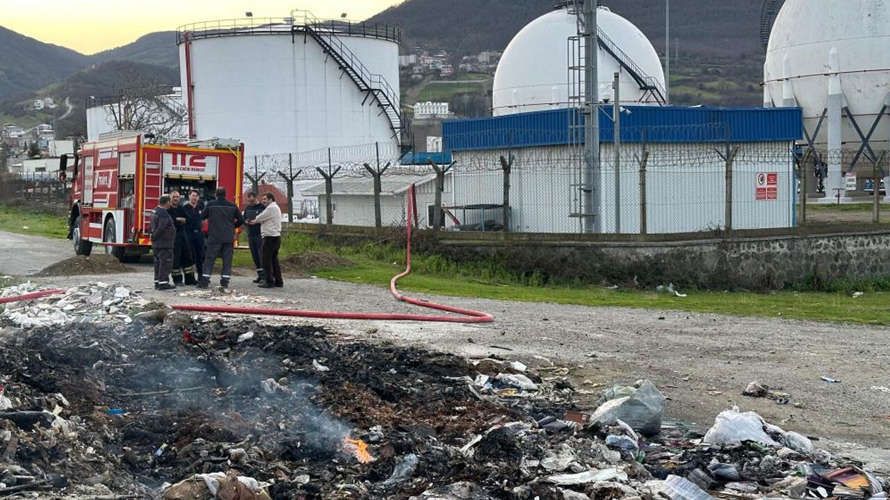 Gaz dolum tesisi yanında korkutan yangın!