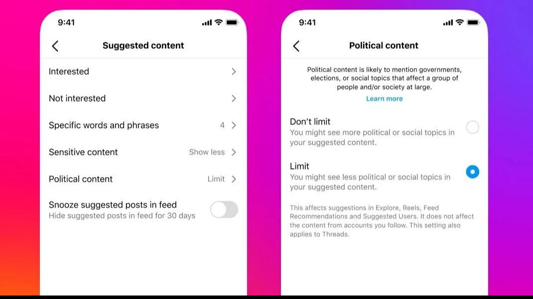 Instagram ve Threads'e 'Siyasi' düzenleme: Görmek istemeyenler tek tuşla gizleyebilecek - 1. Resim