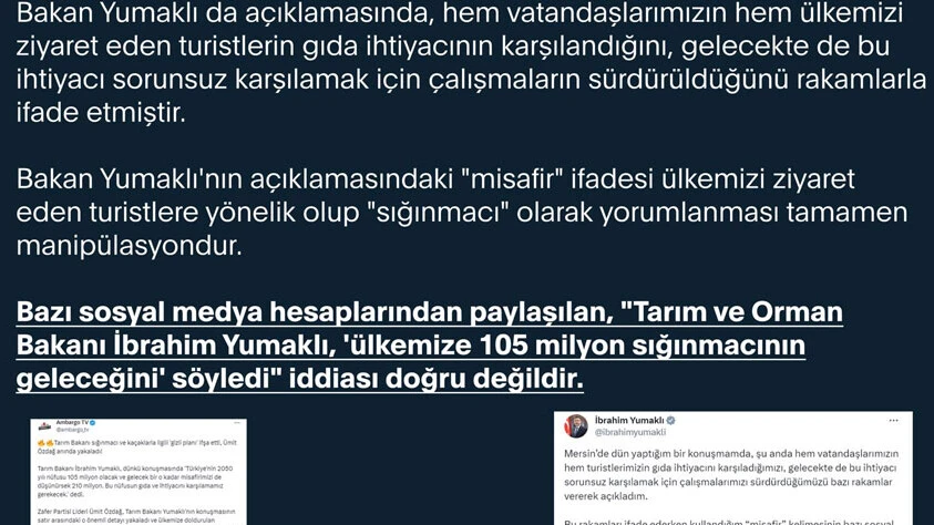 Dezenformasyonla Mücadele Merkezi'nden Yumaklı iddialarına yalanlama - 1. Resim