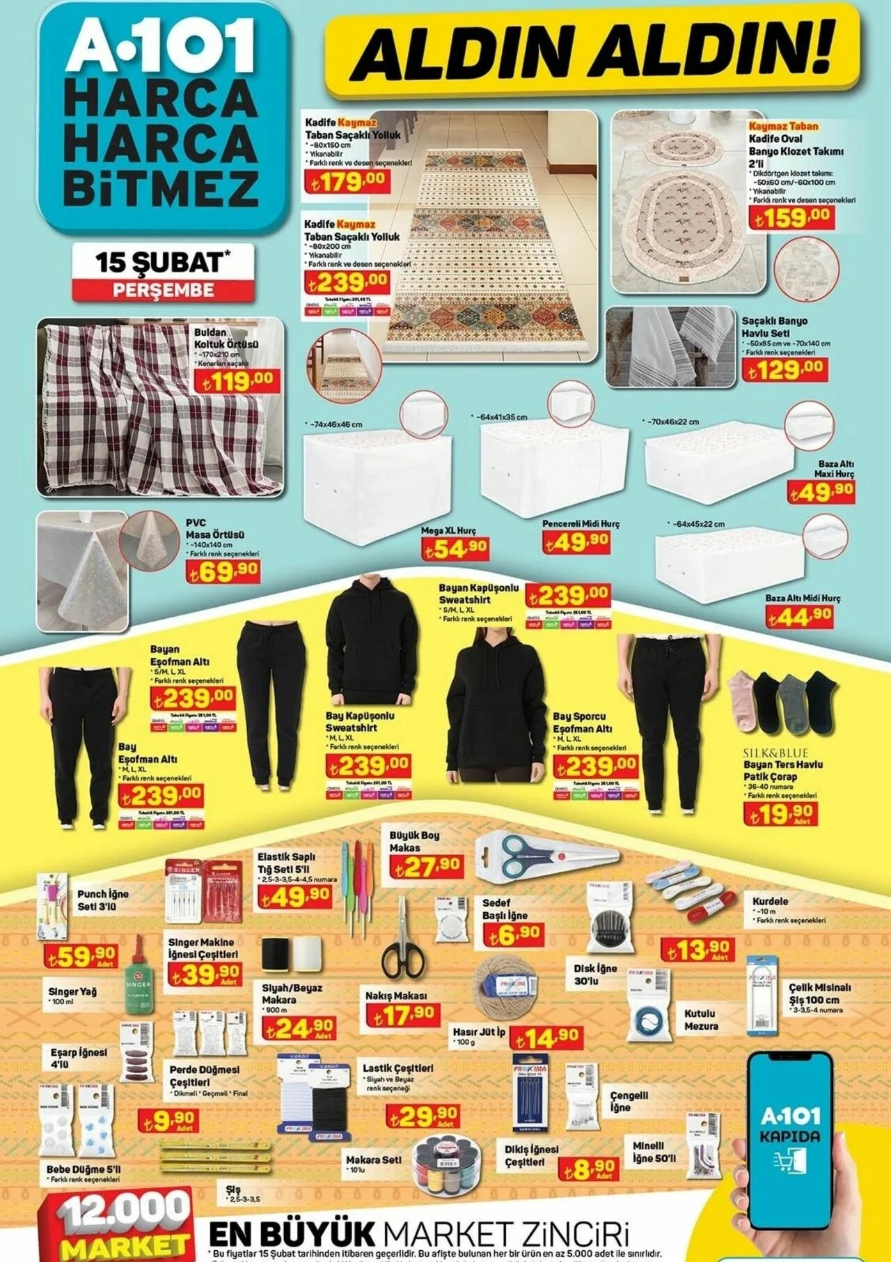 7 kiloluk çamaşır makinesi 9 bin TL'ye! A101'den çeyiz düzenlere inanılmaz fırsatlar 15 Şubat Aktüel