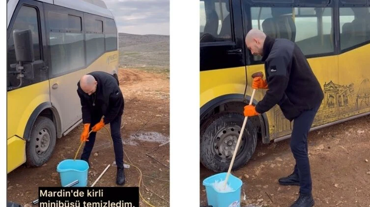 Fenomen, yoldan minibüs çevirdi foşur foşur yıkadı! O anlar izlenme rekoru kırdı