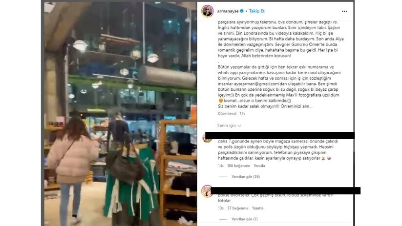 Ayşe Arman'ın telefonu çalındı, hırsızlık anları anbean kaydedildi - 1. Resim