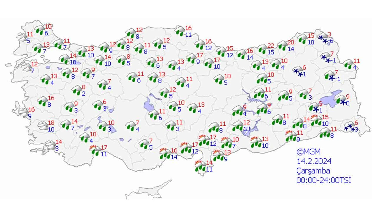 Soğuklar giderek artıyor: Kar, fırtına, sağanak... 13 il için sarı alarm! İşte 14 Şubat hava durumu - 1. Resim
