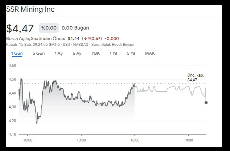 Altın maden faciası Anagold Madencilik'in büyük ortağı SSR Mining'e pahalıya patladı! Amerika borsasında milyonluk değer kaybı
