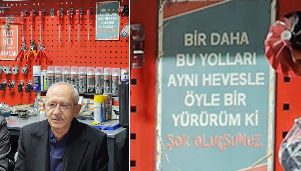 'Siyaseti bırakmadım' diyen Kılıçdaroğlu esnaf ziyaretinde! Arkasındaki söz dikkat çekti 