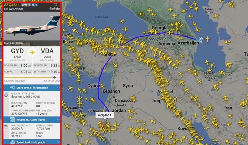 Azerbaycan uçağı İsrail'de! Karabağ'daki silah desteğinin karşılığı mı? - 1. Resim
