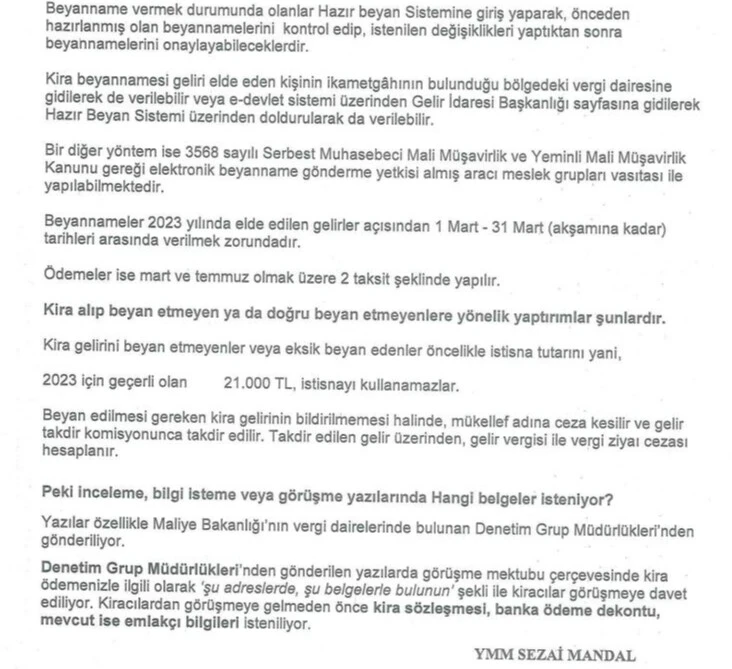 Kira gelirlerine Maliye Bakanlığı el attı! Kiracılar o belgelere dikkat edin