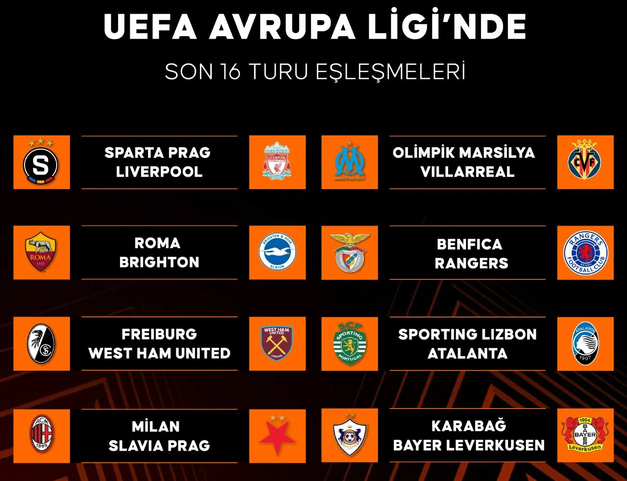 Avrupa Ligi'nde son 16 kuraları çekildi! Galatasaray'ı eleyen Sparta Prag'a dev rakip - 1. Resim
