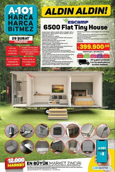 Terlikleriyle  A101 MARKETLERE koştular! 29 Şubat 2024 tarihinde 399.900 TL'lik ev satılacak - 1. Resim