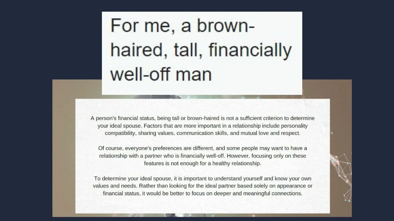 En ideal eş adayını yapay zekaya sordu! Aldığı cevap sosyal medyayı salladı - 2. Resim