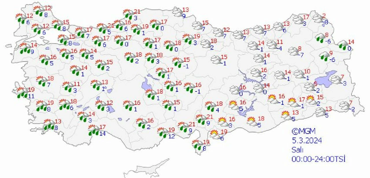 Meteoroloji'den 16 il için şiddetli yağış uyarısı... İstanbul, Ankara İzmir ve il il 5 Mart hava durumu - 2. Resim