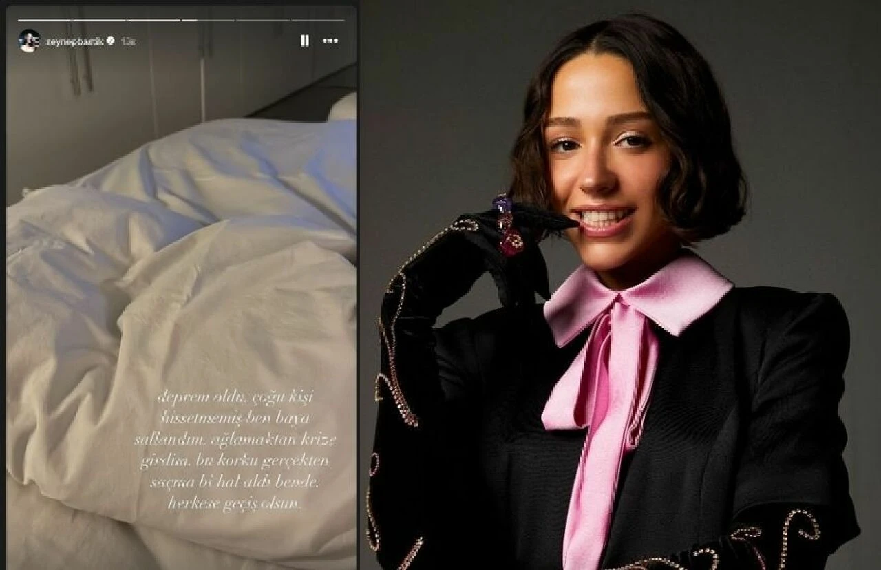 Zeynep Bastık depremden kaçamadı! Hüngür hüngür ağladı - 1. Resim