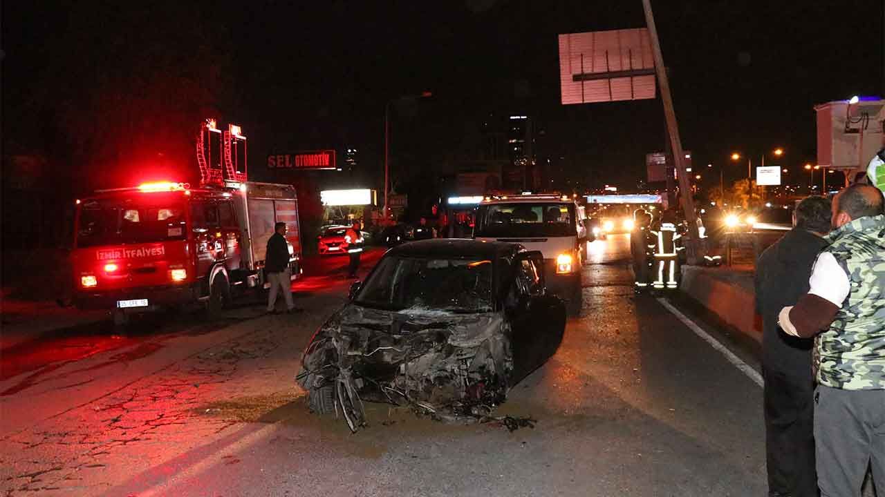 Refüje çarpan otomobil taklalar attı: 1 ölü