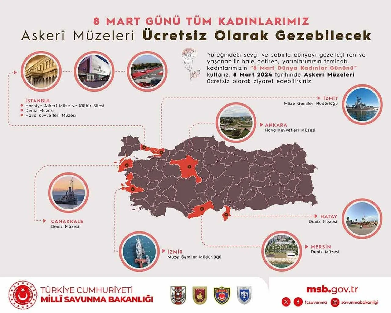 MSB'den kadınlara 8 Mart sürprizi: Girişler ücretsiz olacak