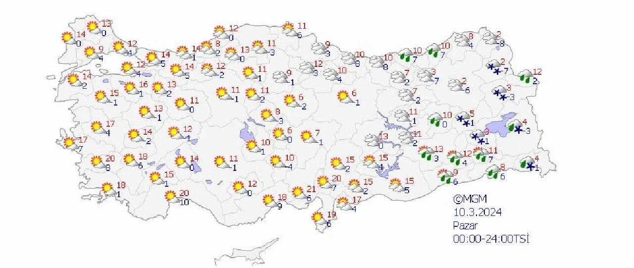 Hafta sonu hava durumuna göre 9 Mart cumartesi hava yağmurlu olurken 10 Mart pazar günü güneşli olacak - 2. Resim