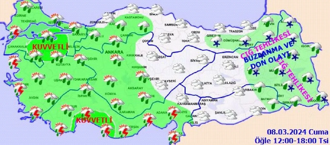 Hafta sonu hava durumuna göre 9 Mart cumartesi hava yağmurlu olurken 10 Mart pazar günü güneşli olacak - 3. Resim