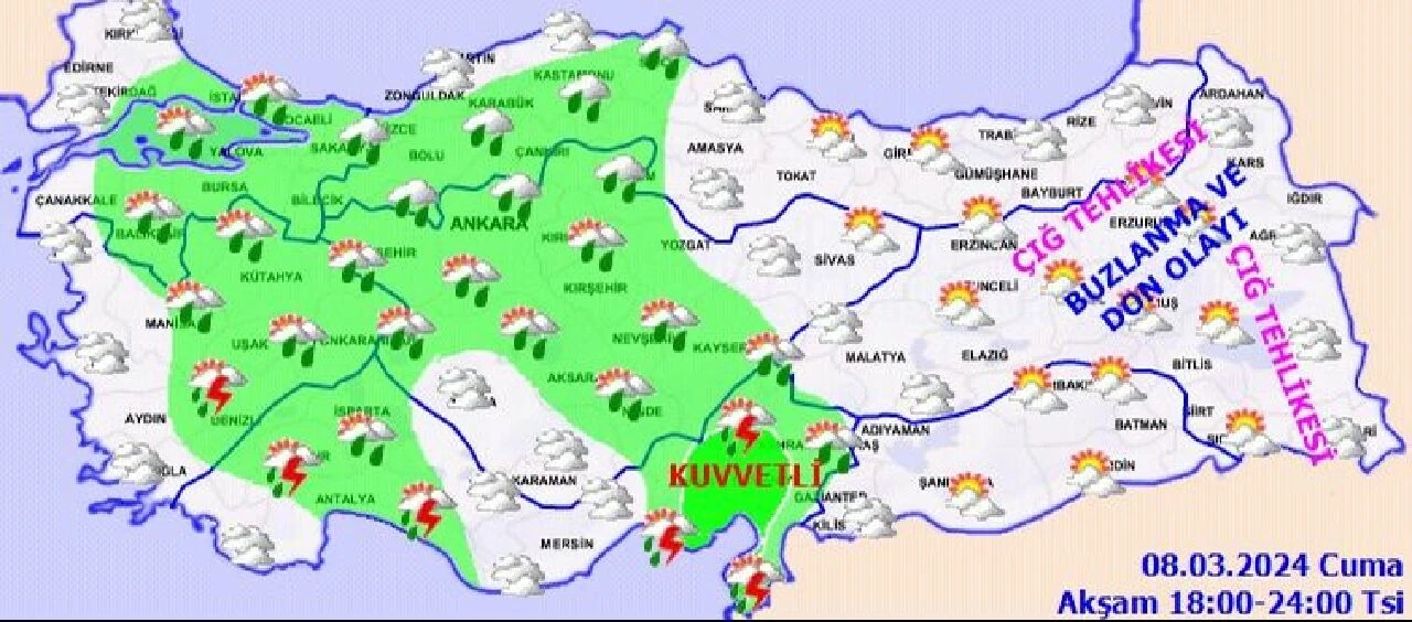 Hafta sonu hava durumuna göre 9 Mart cumartesi hava yağmurlu olurken 10 Mart pazar günü güneşli olacak - 4. Resim