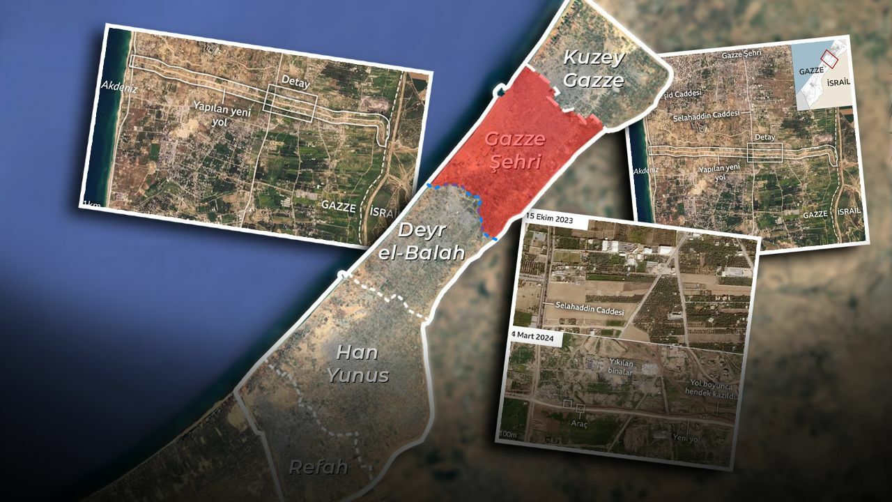 İsrail&#039;in Gazze&#039;deki stratejik yeni yolu! Uydu görüntüleriyle belgelendi