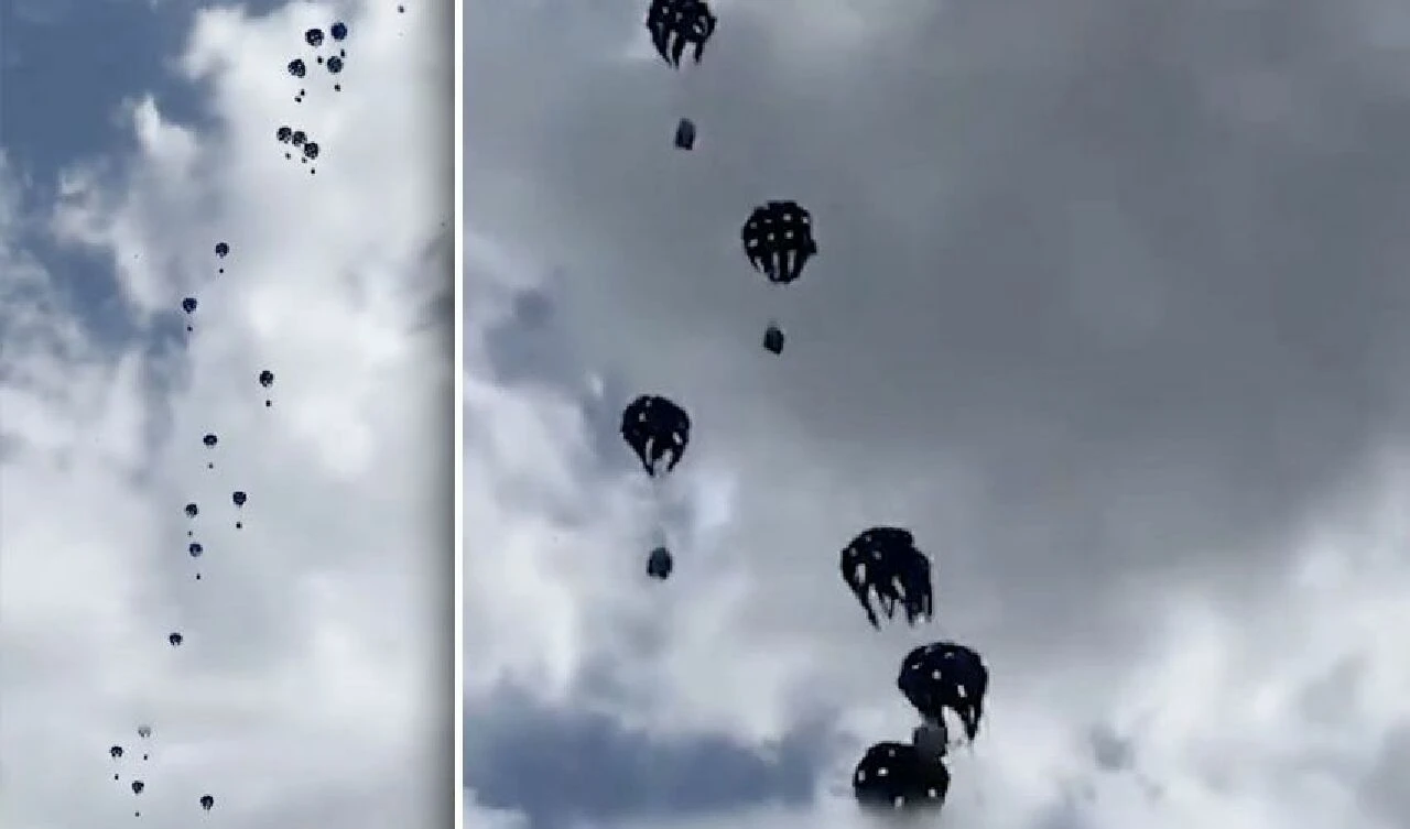 Paraşütler açılmadı Filistinliler insani yardımların altında kaldı: Ölü ve yaralılar var