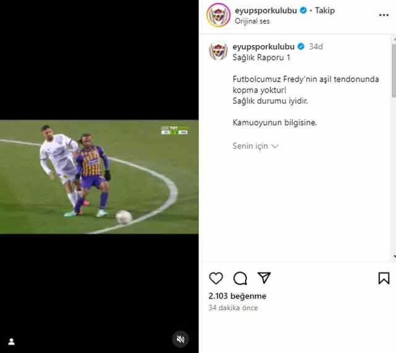 Mağlubiyet sonrası Eyüpspor'dan paylaşım! - 1. Resim