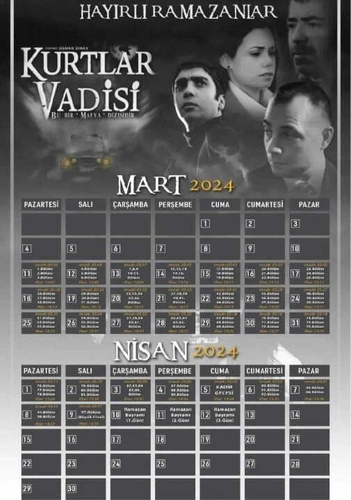 Kurtlar Vadisi izleme takvimi yayınlandı - 1. Resim