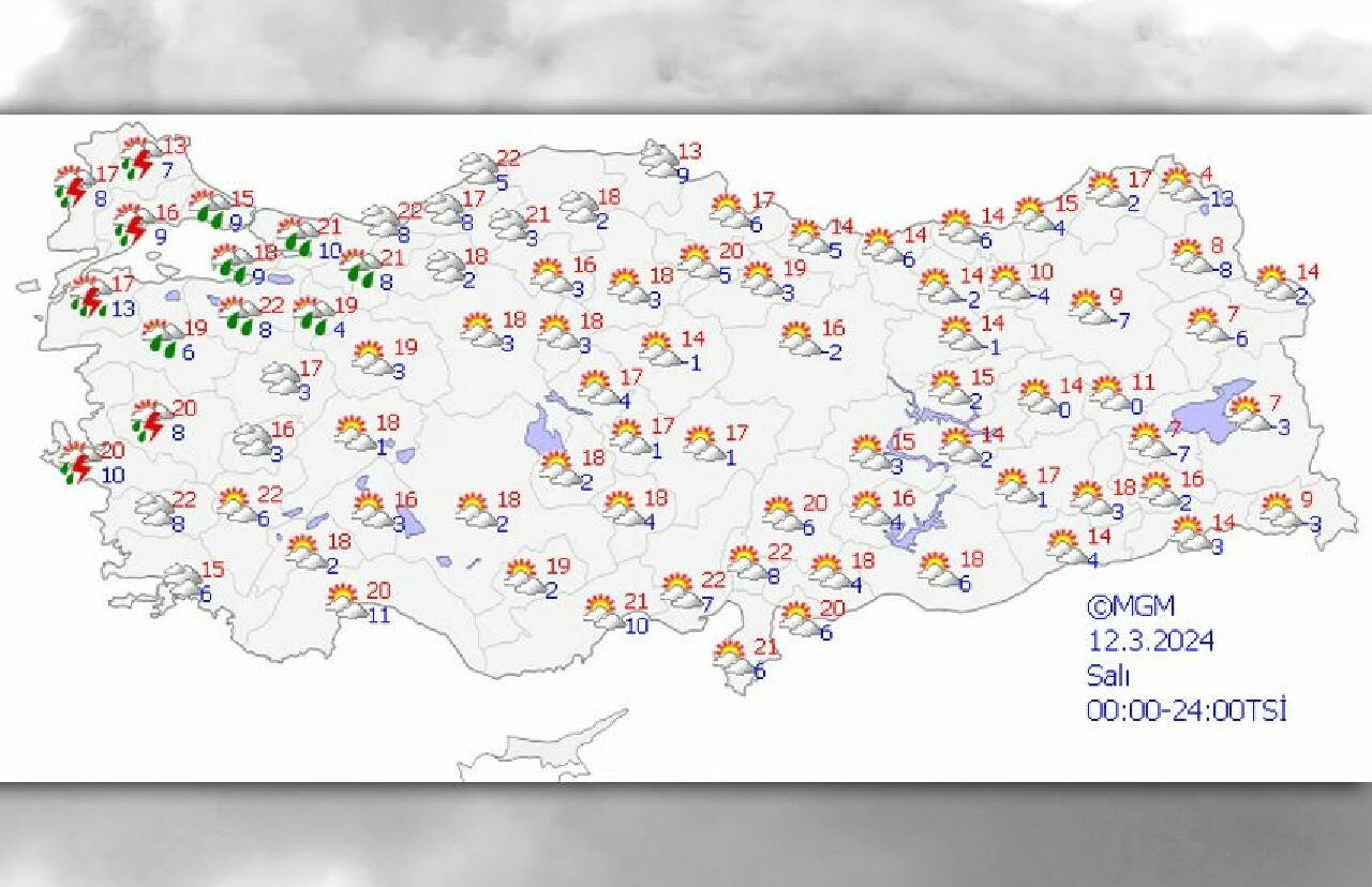 Meteoroloji’den kuvvetli sağanak uyarısı!  İstanbul, Ankara İzmir ve il il 12 Mart hava durumu - 2. Resim