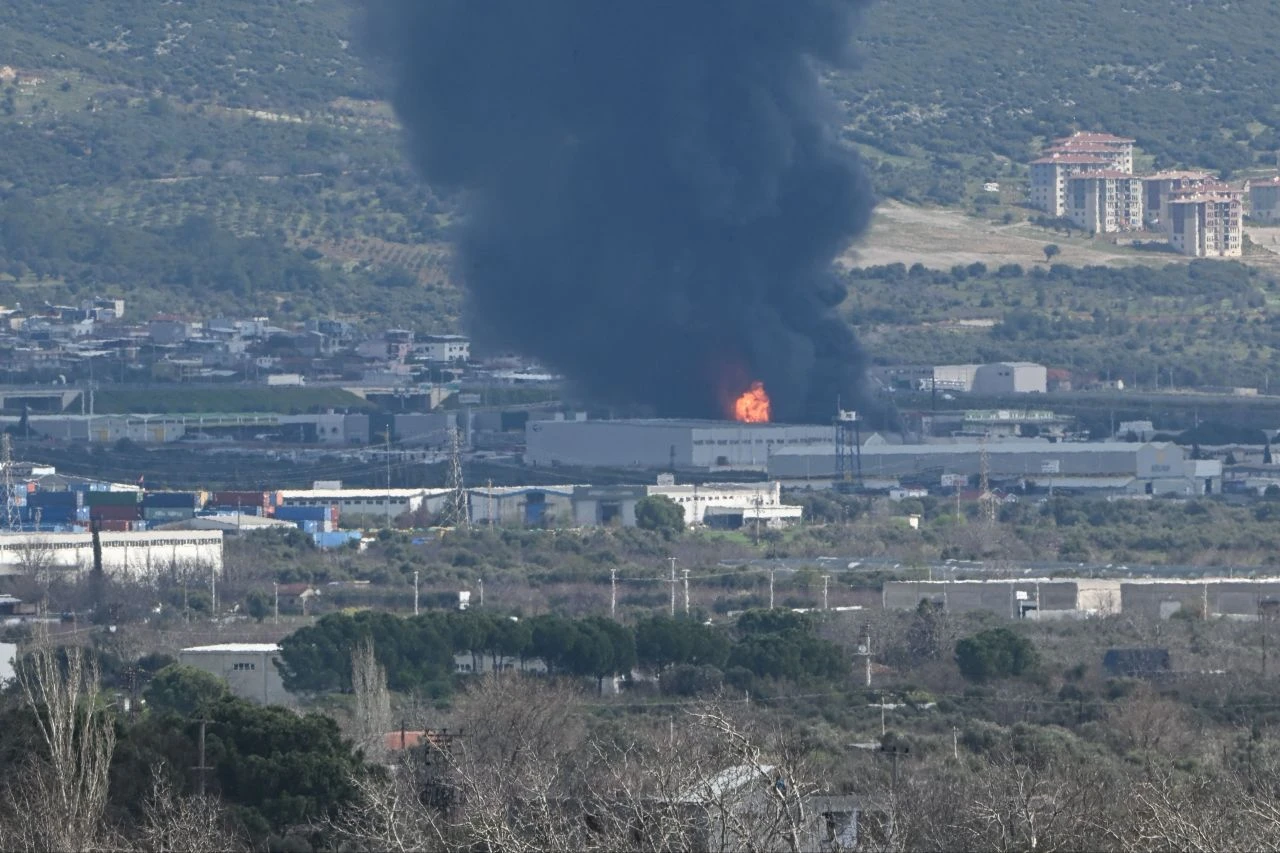 İzmir'de soğuk hava deposunda yangın! Dumanlar gökyüzünü kapladı - 2. Resim